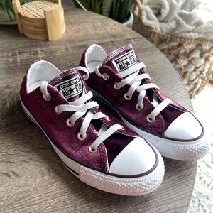 Purple velvet converse size 6 women size 4 men